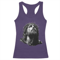 Jesus Christ Religious Christian Faith Crown Of Thorns Racerback Tank Top - Wonder Print Shop
