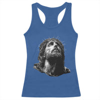 Jesus Christ Religious Christian Faith Crown Of Thorns Racerback Tank Top - Wonder Print Shop