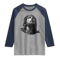 Jesus Christ Religious Christian Faith Crown Of Thorns Raglan Shirt - Wonder Print Shop