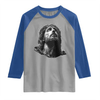 Jesus Christ Religious Christian Faith Crown Of Thorns Raglan Shirt - Wonder Print Shop