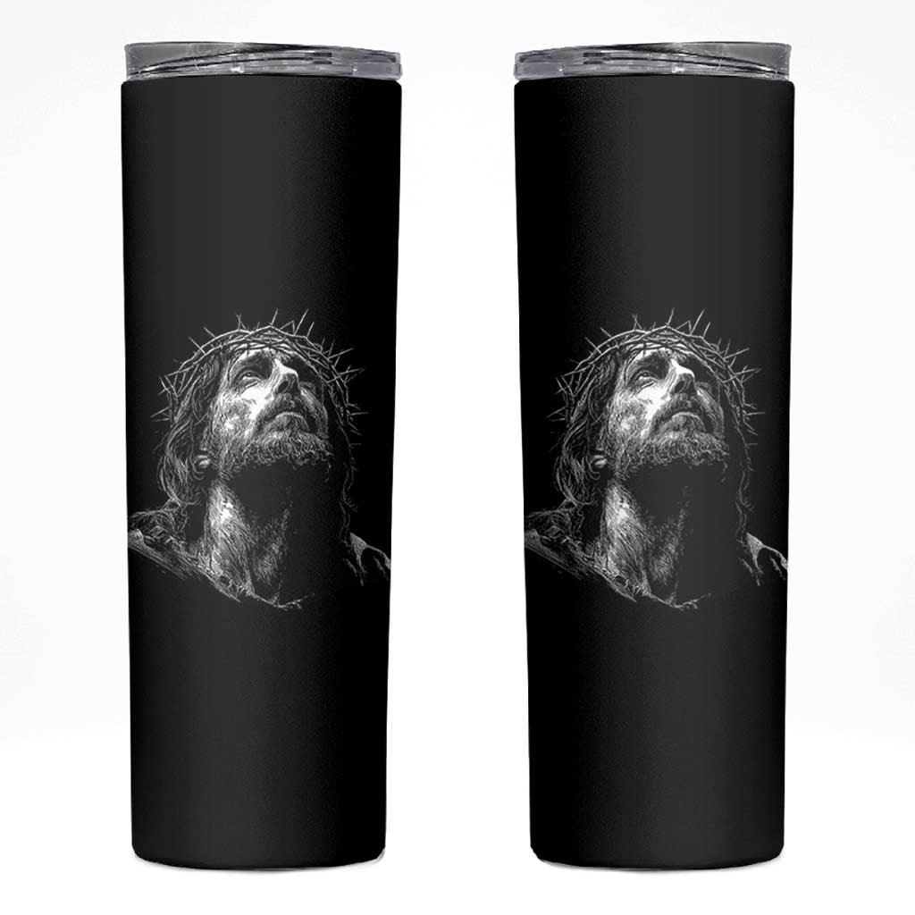 Jesus Christ Religious Christian Faith Crown Of Thorns Skinny Tumbler - Wonder Print Shop