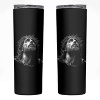 Jesus Christ Religious Christian Faith Crown Of Thorns Skinny Tumbler - Wonder Print Shop