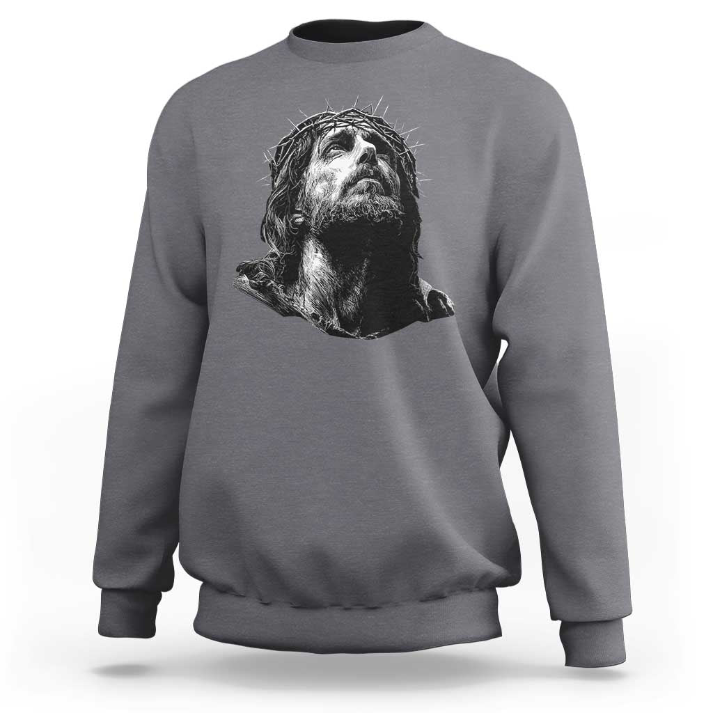 Jesus Christ Religious Christian Faith Crown Of Thorns Sweatshirt - Wonder Print Shop