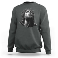 Jesus Christ Religious Christian Faith Crown Of Thorns Sweatshirt - Wonder Print Shop