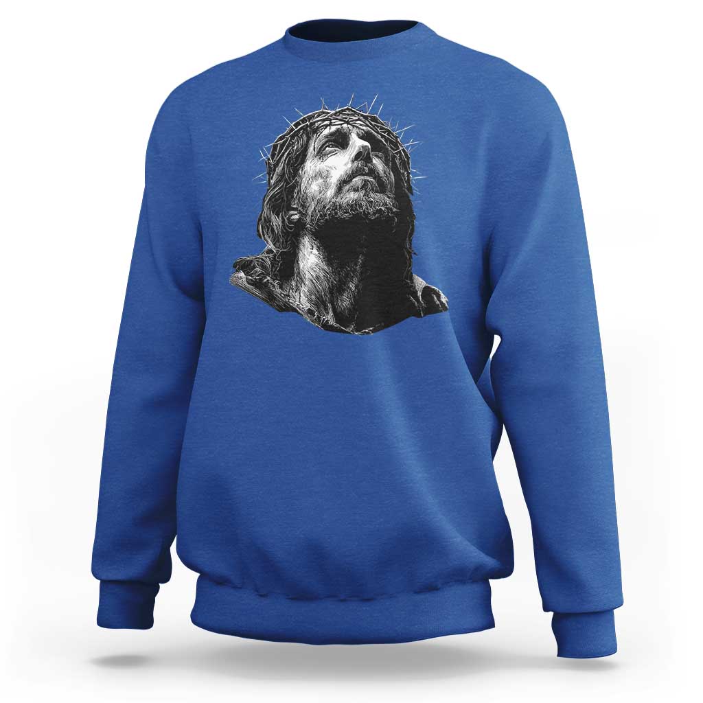 Jesus Christ Religious Christian Faith Crown Of Thorns Sweatshirt - Wonder Print Shop