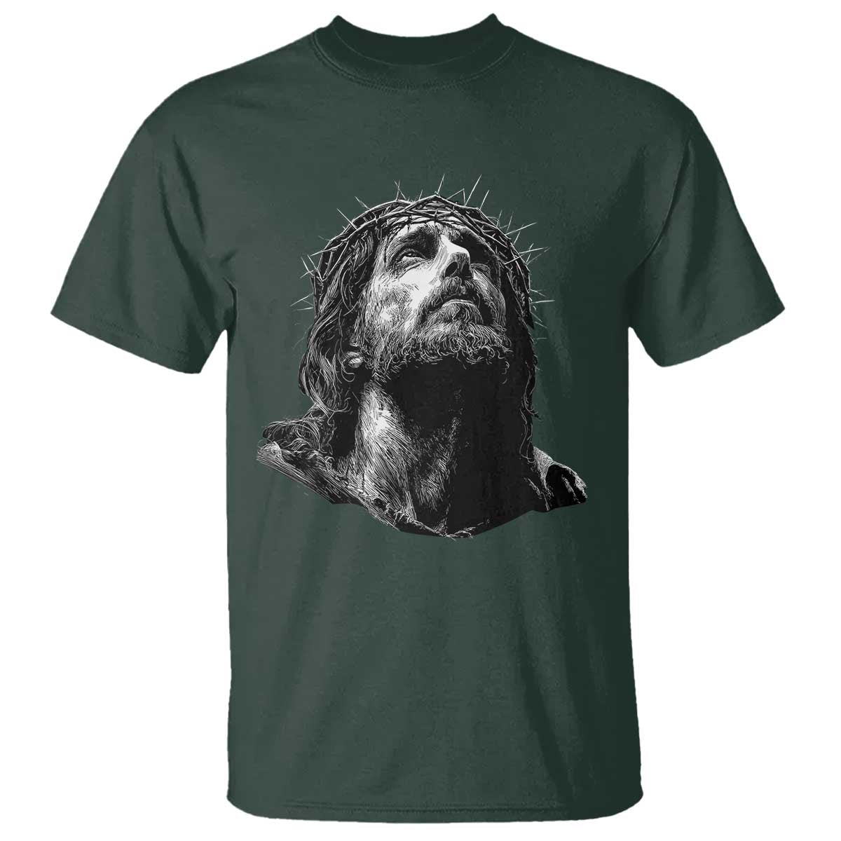 Jesus Christ Religious Christian Faith Crown Of Thorns T Shirt - Wonder Print Shop