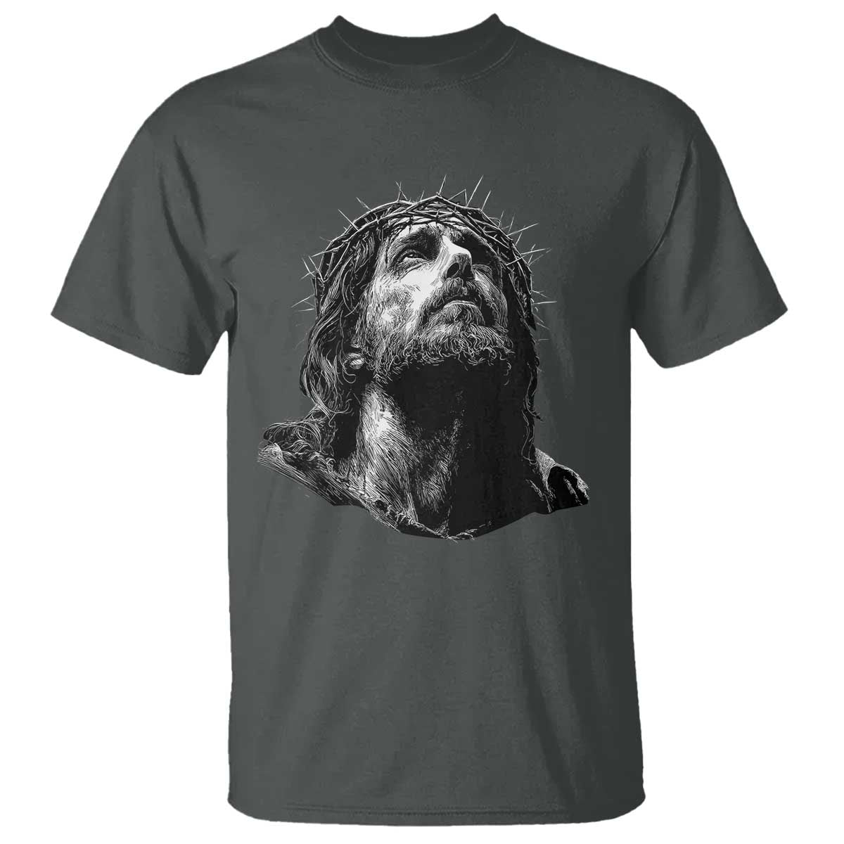 Jesus Christ Religious Christian Faith Crown Of Thorns T Shirt - Wonder Print Shop
