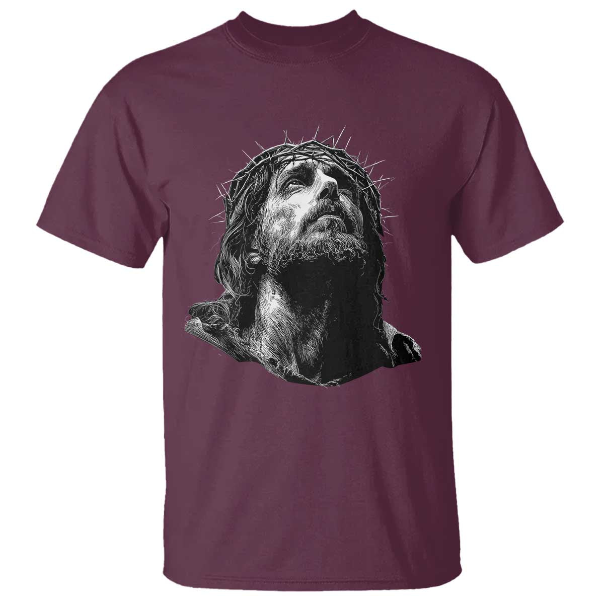 Jesus Christ Religious Christian Faith Crown Of Thorns T Shirt - Wonder Print Shop