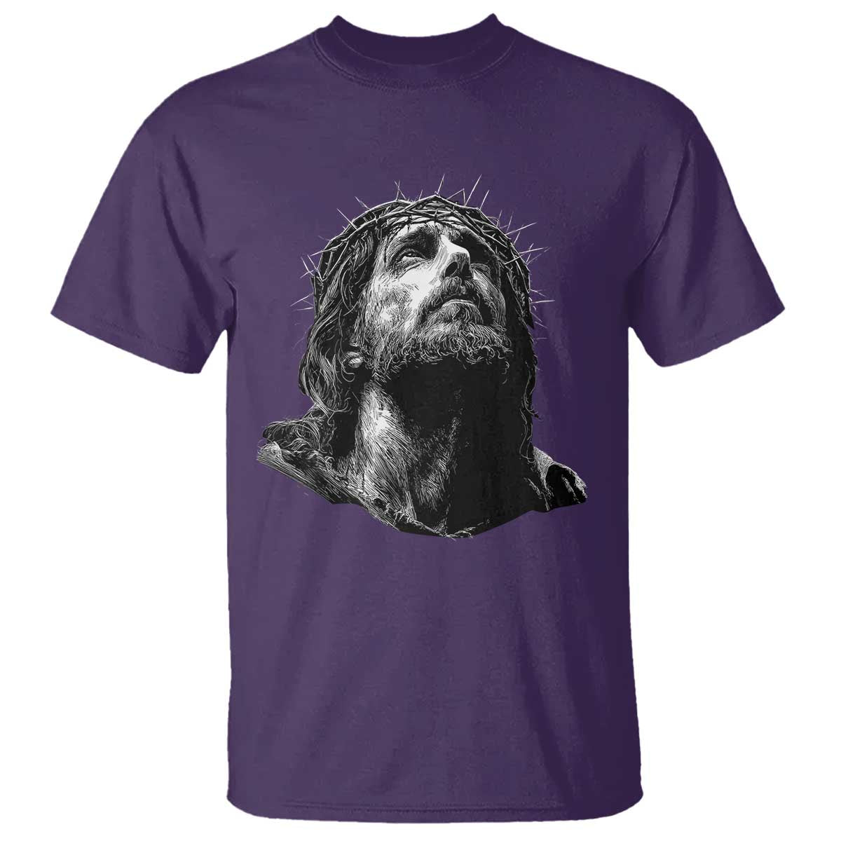 Jesus Christ Religious Christian Faith Crown Of Thorns T Shirt - Wonder Print Shop