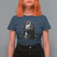 Jesus Christ Religious Christian Faith Crown Of Thorns T Shirt For Women - Wonder Print Shop
