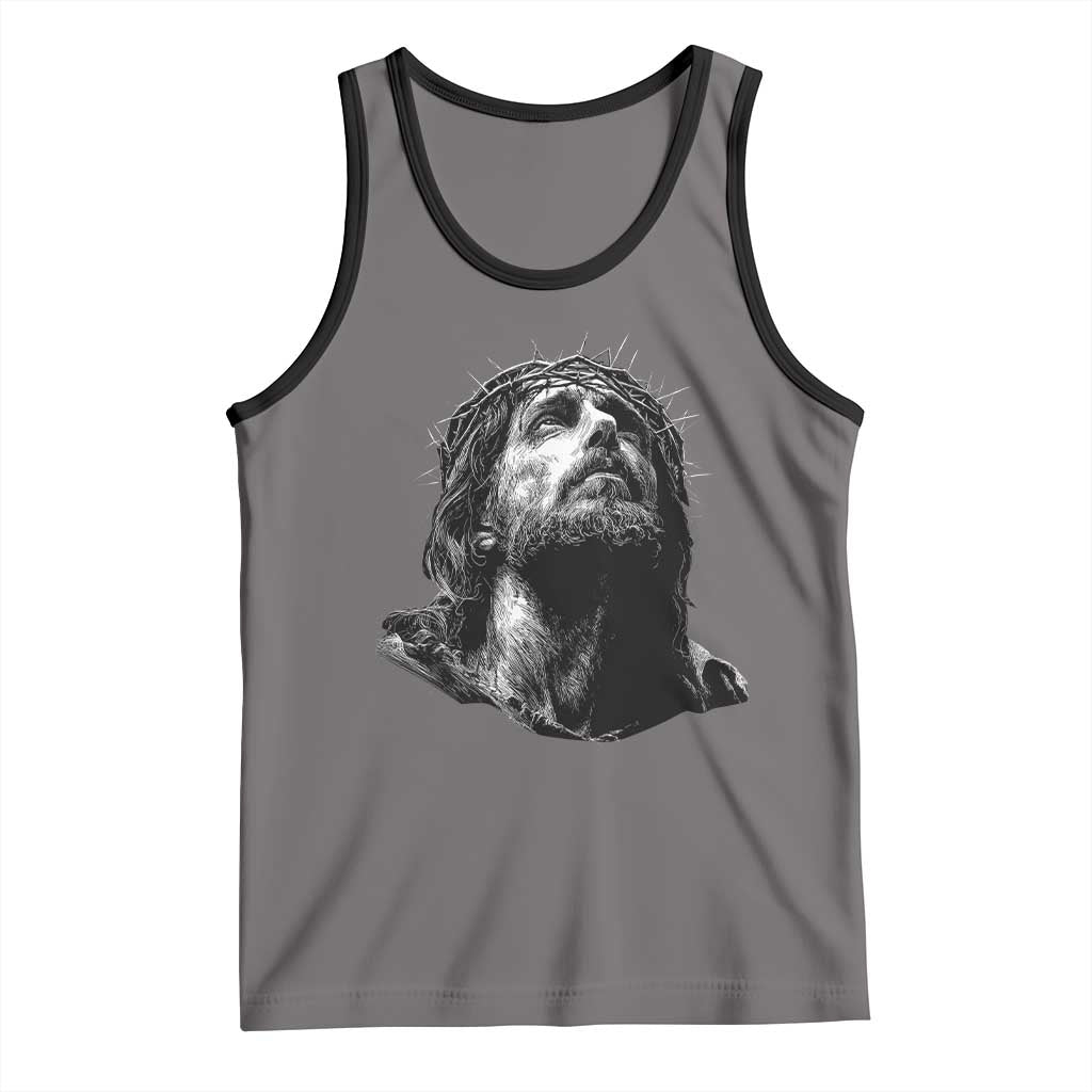 Jesus Christ Religious Christian Faith Crown Of Thorns Tank Top - Wonder Print Shop