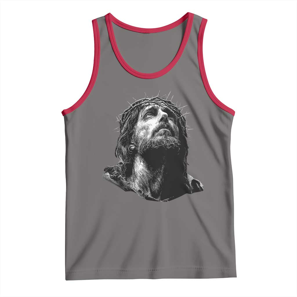 Jesus Christ Religious Christian Faith Crown Of Thorns Tank Top - Wonder Print Shop