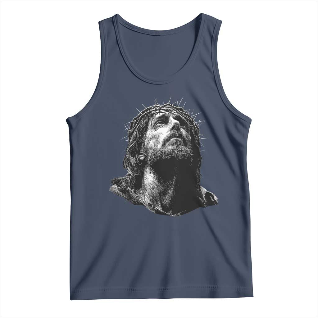 Jesus Christ Religious Christian Faith Crown Of Thorns Tank Top - Wonder Print Shop