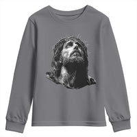 Jesus Christ Religious Christian Faith Crown Of Thorns Youth Sweatshirt - Wonder Print Shop