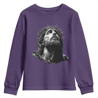 Jesus Christ Religious Christian Faith Crown Of Thorns Youth Sweatshirt - Wonder Print Shop