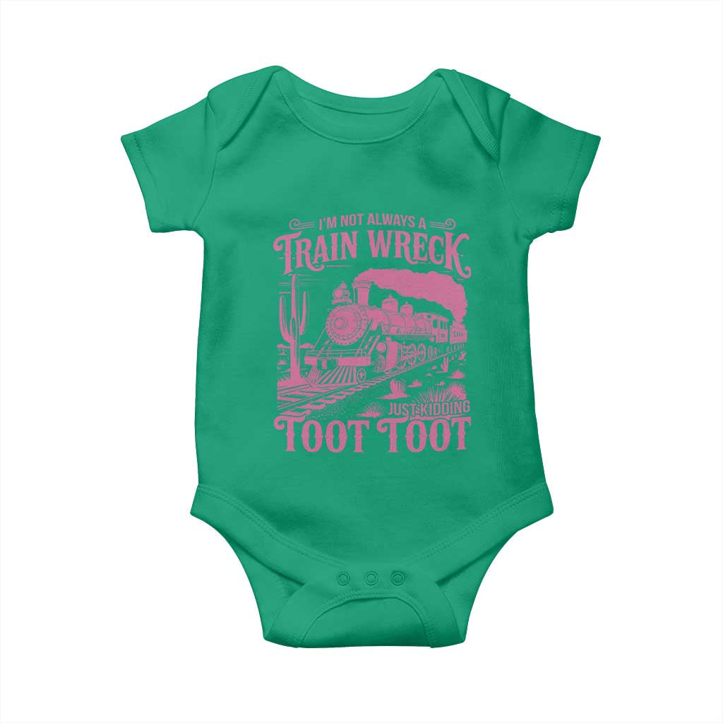 Funny I Am Not Always A Train Wreck Just Kidding Toot Toot Baby Onesie Pink Train - Wonder Print Shop