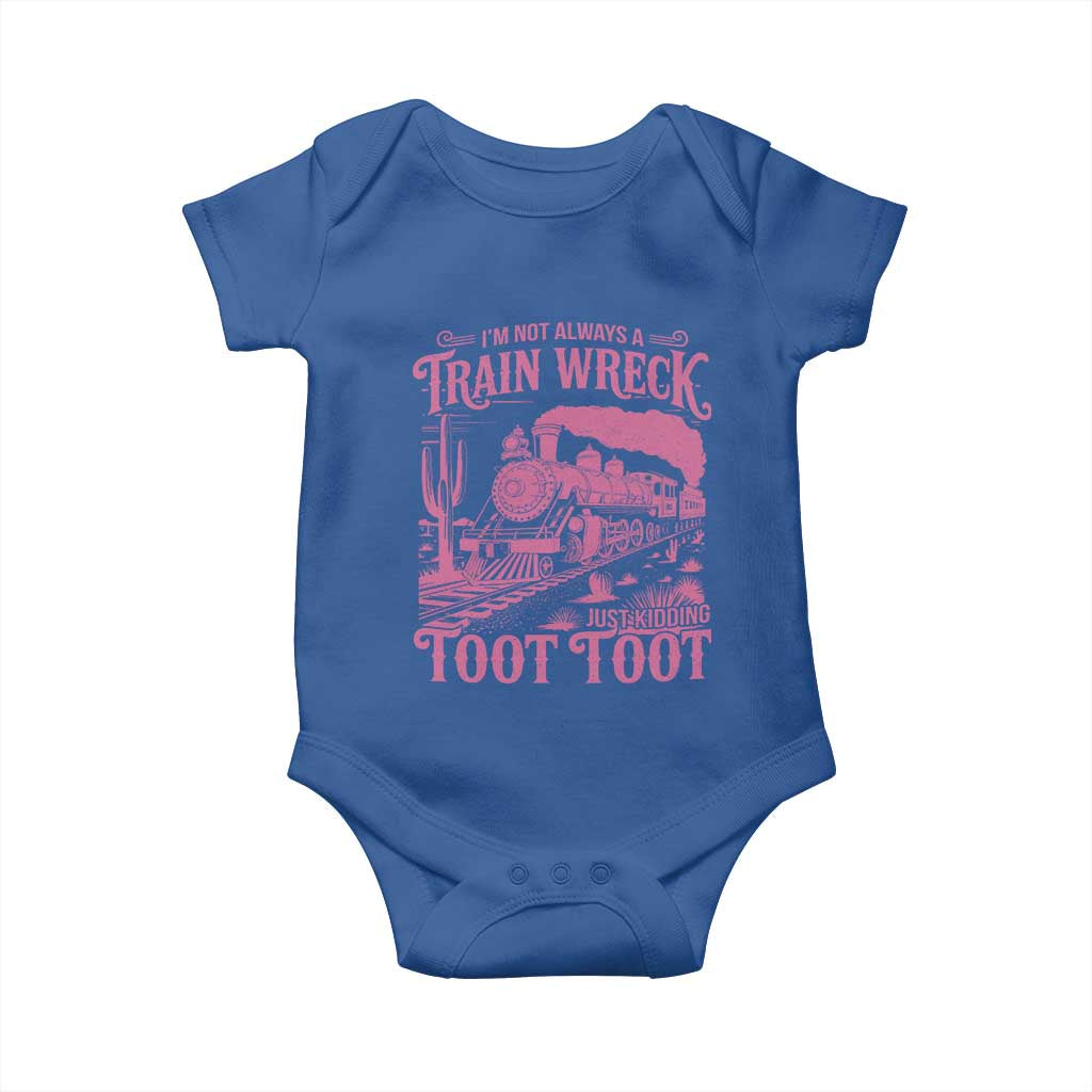 Funny I Am Not Always A Train Wreck Just Kidding Toot Toot Baby Onesie Pink Train - Wonder Print Shop