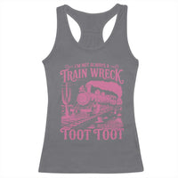 Funny I Am Not Always A Train Wreck Just Kidding Toot Toot Racerback Tank Top Pink Train - Wonder Print Shop