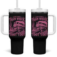 Funny I Am Not Always A Train Wreck Just Kidding Toot Toot Tumbler With Handle Pink Train - Wonder Print Shop
