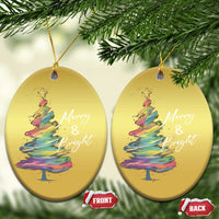 Xmas Christmas Ornament Merry And Bright Colorful Xmas Tree - Wonder Print Shop
