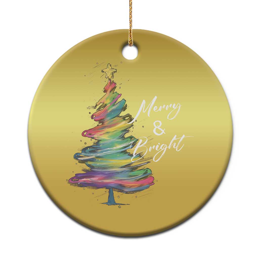 Xmas Christmas Ornament Merry And Bright Colorful Xmas Tree - Wonder Print Shop