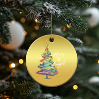 Xmas Christmas Ornament Merry And Bright Colorful Xmas Tree - Wonder Print Shop