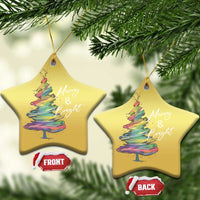 Xmas Christmas Ornament Merry And Bright Colorful Xmas Tree - Wonder Print Shop
