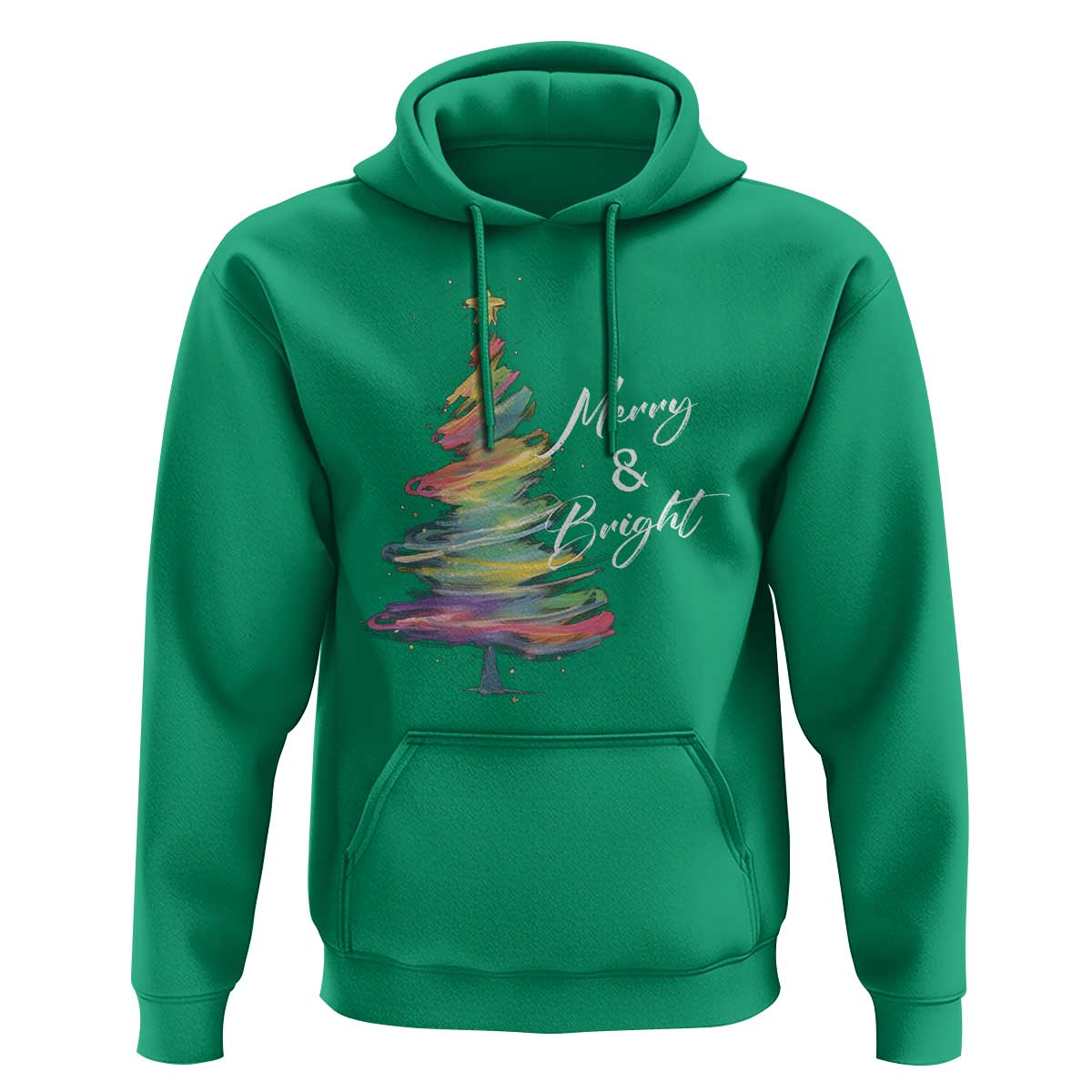 Christmas Hoodie Merry And Bright Colorful Xmas Tree