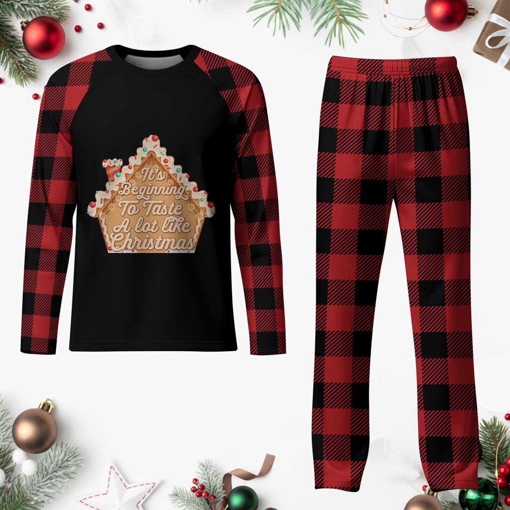 Funny Xmas Cookie Baking Plaid Pajama Set It's Beginning To Taste A Lot Like Xmas Gingerbread House - Wonder Print Shop