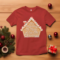 Funny Christmas Cookie Baking T Shirt It's Beginning To Taste A Lot Like Christmas Gingerbread House - Wonder Print Shop