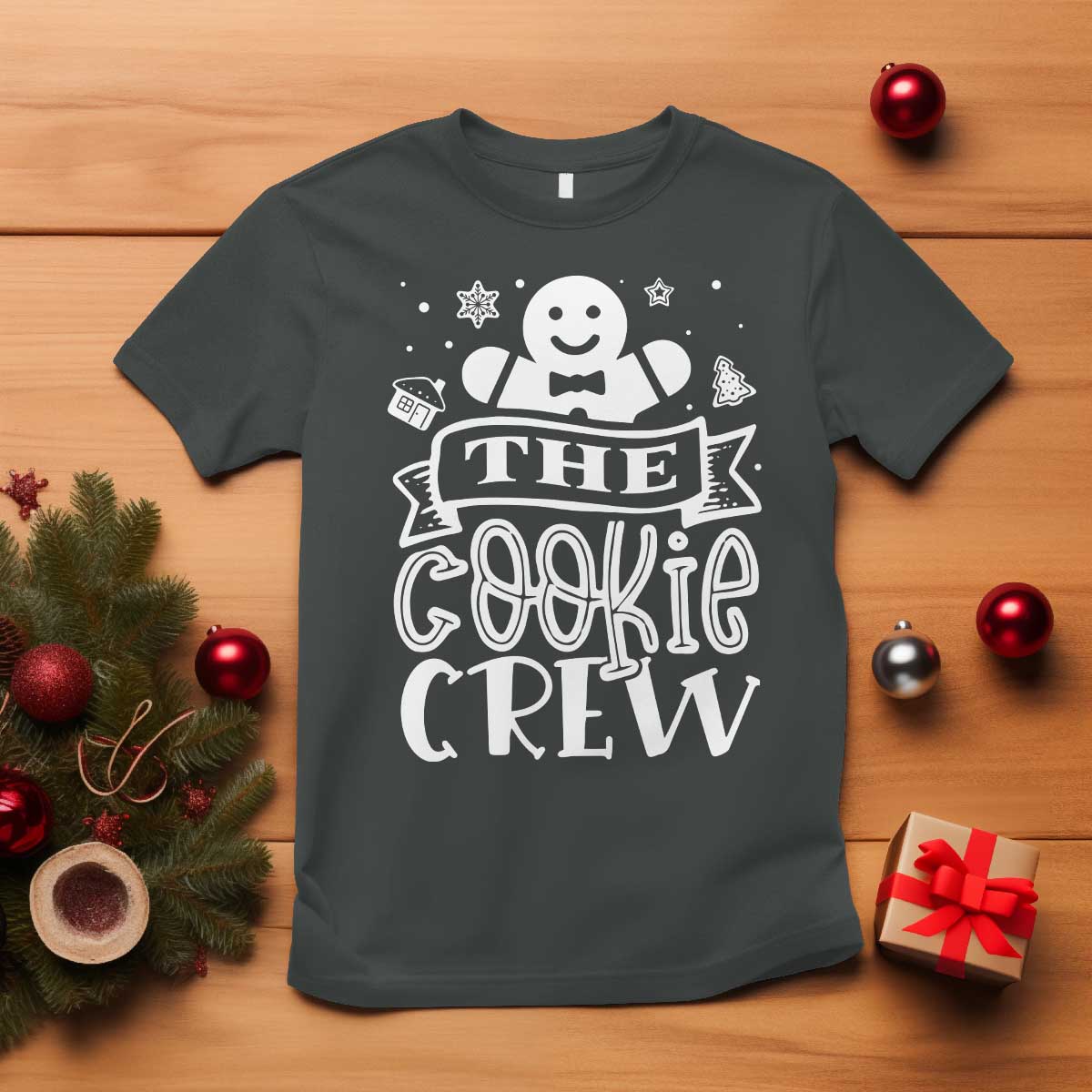 Funny The Cookie Crew T Shirt Christmas Baking Team Gingerbread - Wonder Print Shop