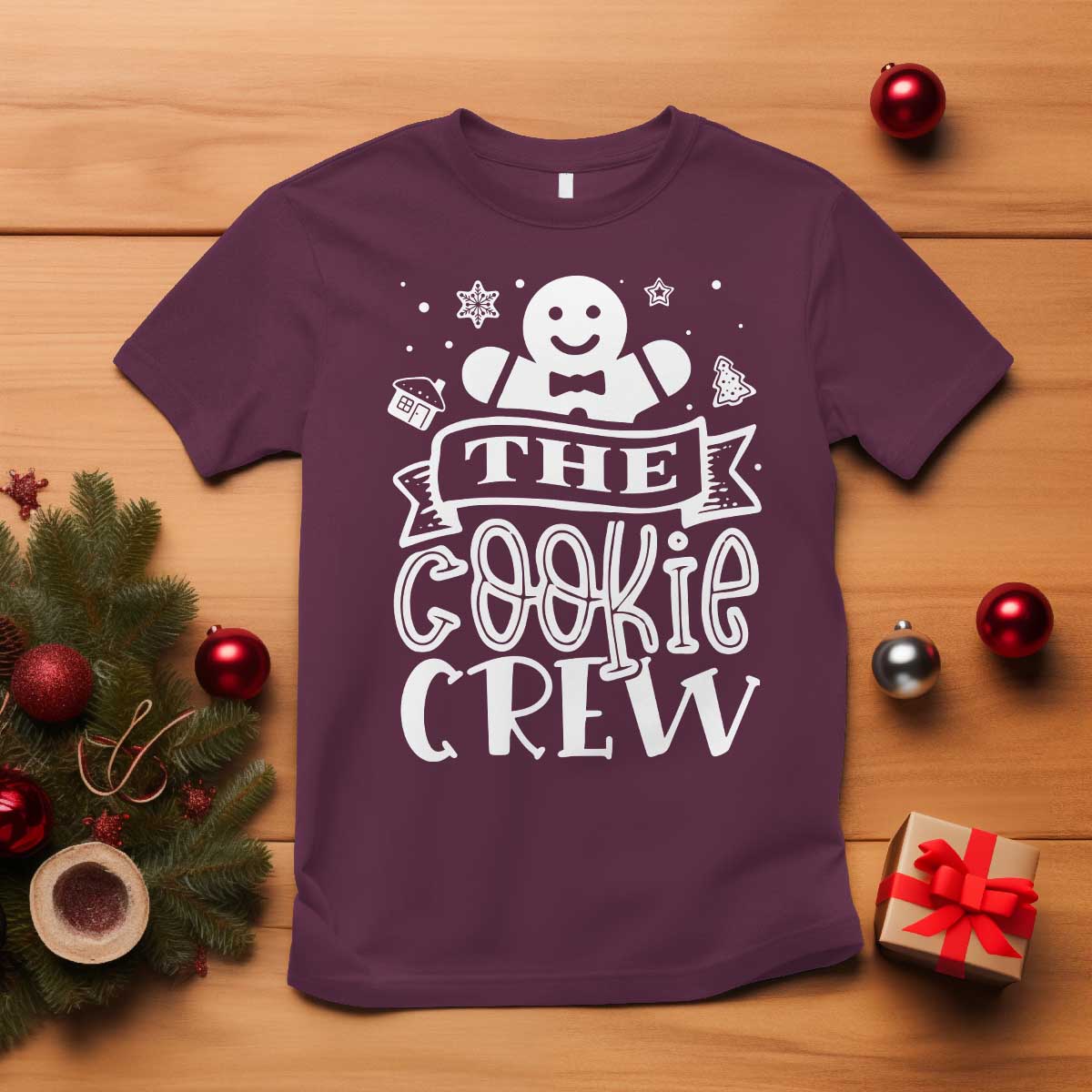 Funny The Cookie Crew T Shirt Christmas Baking Team Gingerbread - Wonder Print Shop