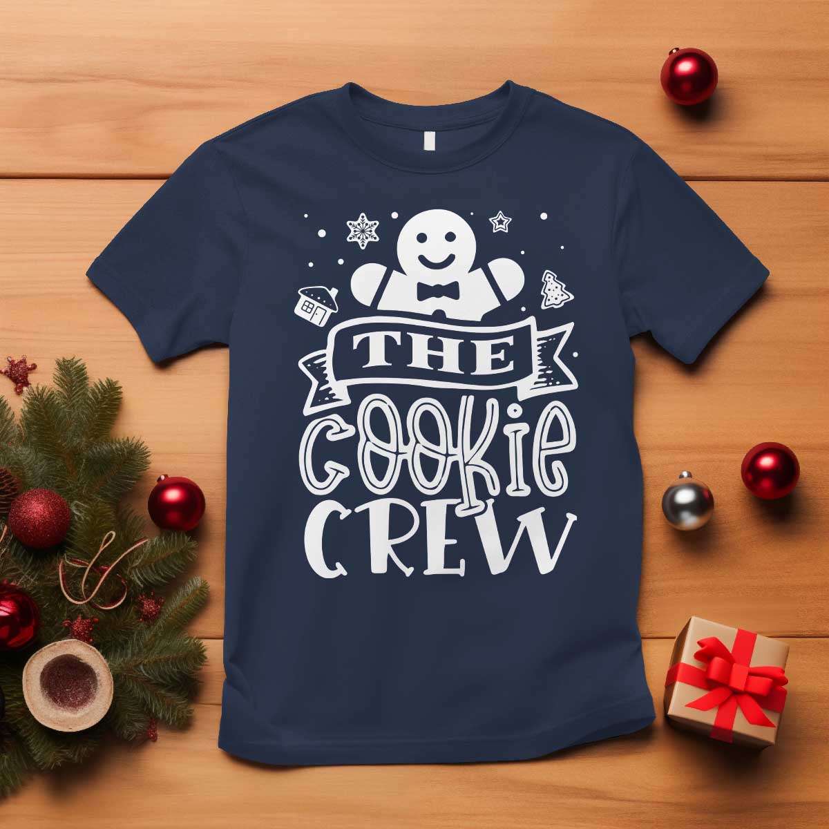Funny The Cookie Crew T Shirt Christmas Baking Team Gingerbread - Wonder Print Shop