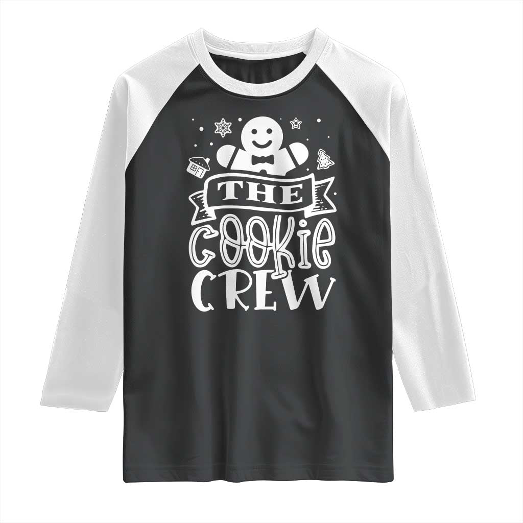 Funny The Cookie Crew Raglan Shirt Christmas Baking Team Gingerbread - Wonder Print Shop
