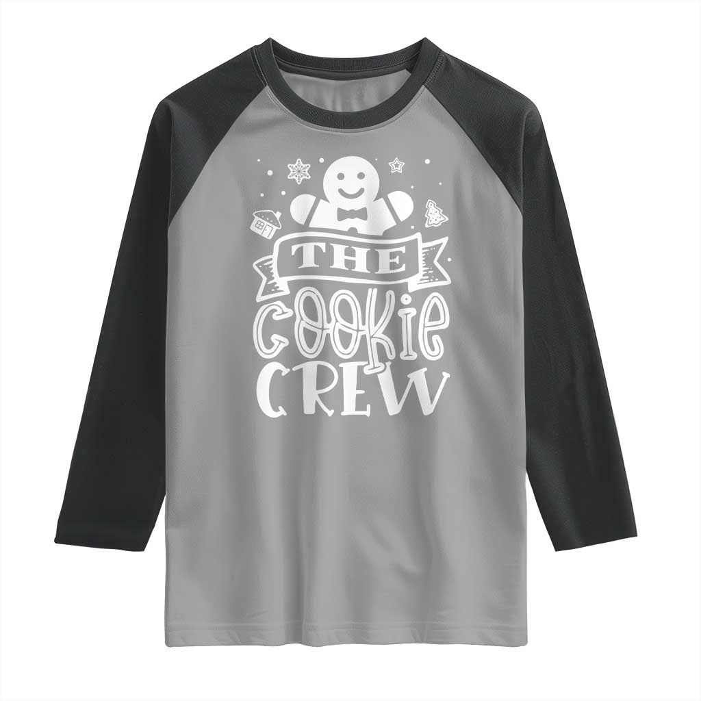 Funny The Cookie Crew Raglan Shirt Christmas Baking Team Gingerbread - Wonder Print Shop