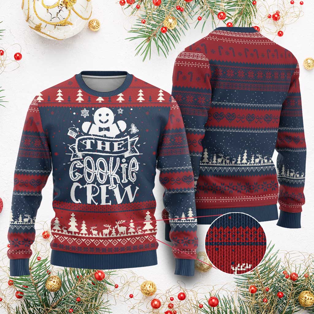 Funny The Cookie Crew Ugly Christmas Sweater Christmas Baking Team Gingerbread - Wonder Print Shop