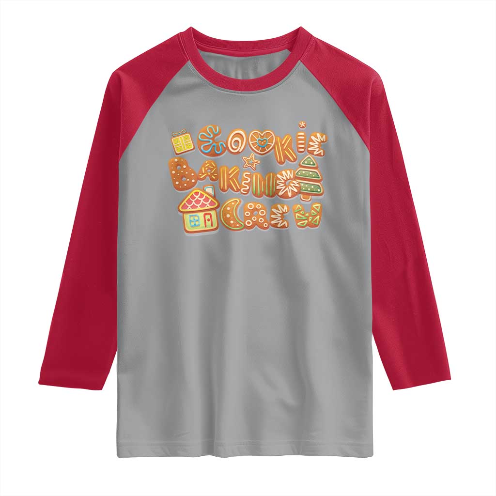 Funny Christmas Baking Raglan Shirt Cookie Baking Crew Family Matching - Wonder Print Shop