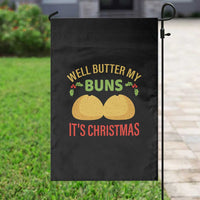 Funny Christmas Bun Bread Garden Flag Well Butter My Buns It's Xmas - Wonder Print Shop