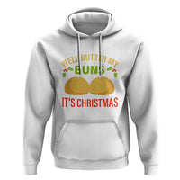 Funny Christmas Bun Bread Hoodie Well Butter My Buns It's Xmas