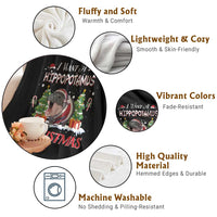 Funny Moo Deng Christmas Throw Blanket I Want A Hippopotamus For Christmas Santa Baby Pygmy - Wonder Print Shop