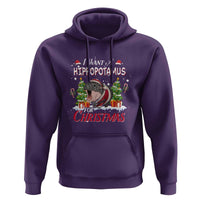 Funny Moo Deng Christmas Hoodie I Want A Hippopotamus For Christmas Santa Baby Pygmy
