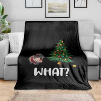 Funny Moo Deng Christmas Throw Blanket What Santa Cute Hippo Zoo Meme Baby Pygmy Xmas Tree - Wonder Print Shop