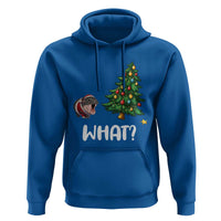 Funny Moo Deng Christmas Hoodie What Santa Cute Hippo Zoo Meme Baby Pygmy Xmas Tree