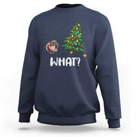 Funny Moo Deng Christmas Sweatshirt What Santa Cute Hippo Zoo Meme Baby Pygmy Xmas Tree - Wonder Print Shop