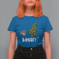 Funny Moo Deng Christmas T Shirt For Women What Santa Cute Hippo Zoo Meme Baby Pygmy Xmas Tree - Wonder Print Shop