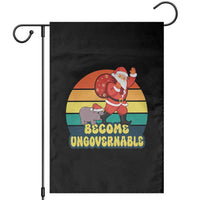 Funny Moo Deng Christmas Garden Flag Become Ungovernable Xmas Santa - Wonder Print Shop