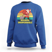 Funny Moo Deng Christmas Sweatshirt Become Ungovernable Xmas Santa - Wonder Print Shop