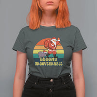 Funny Moo Deng Christmas T Shirt For Women Become Ungovernable Xmas Santa - Wonder Print Shop