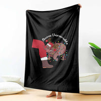Funny Moo Deng Christmas Throw Blanket Become Ungovernable Reindeer Xmas Santa - Wonder Print Shop