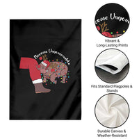 Funny Moo Deng Christmas Garden Flag Become Ungovernable Reindeer Xmas Santa - Wonder Print Shop